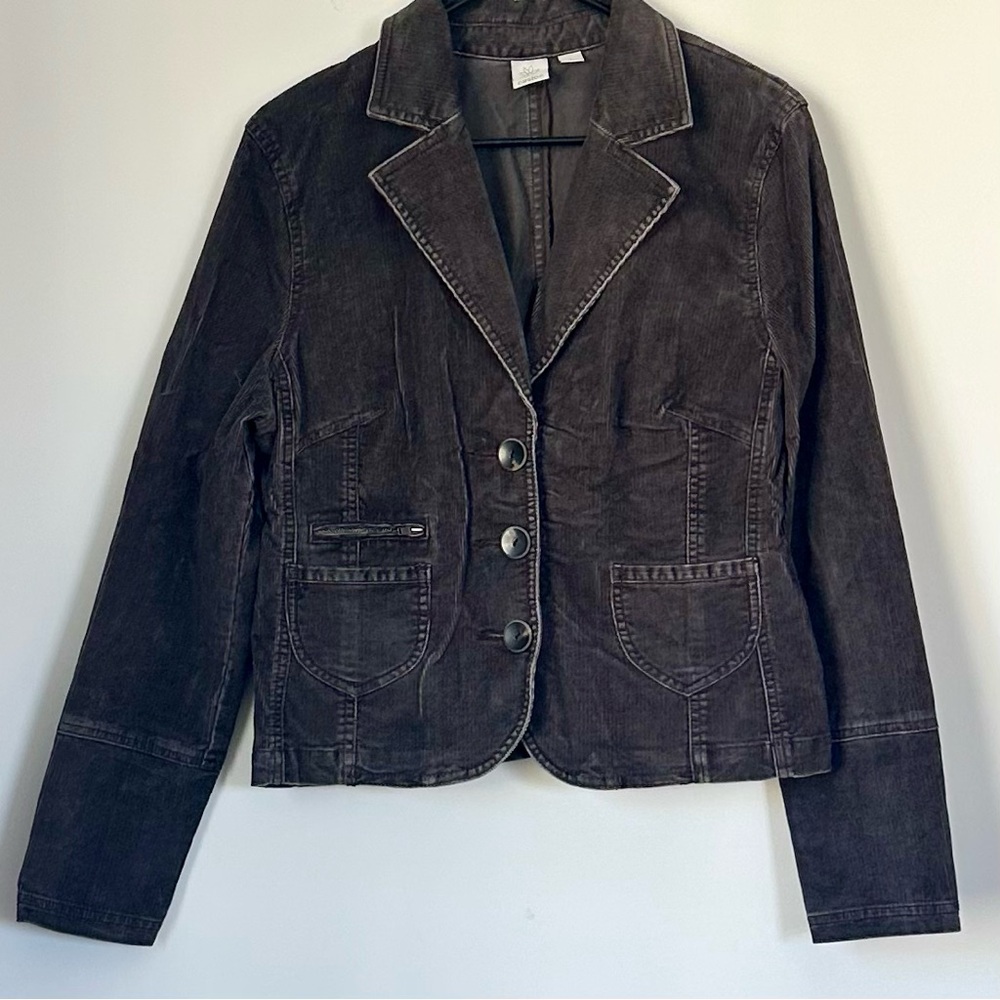 Caslon Brown Corduroy Blazer Jacket - Size: Large